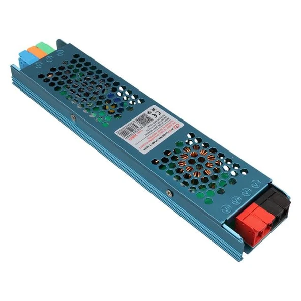 Powermaster PM-26831 12 Volt 12.5 Amper 150 Watt Slim Metal Kasa Adaptör 238X50x23mm ürün görseli 1