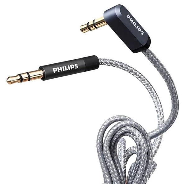 Philips SWR2114F/93 3.5Mm AUX Ses Kablosu 1.5 Metre L Tipi Konnektör Örgülü Zırhlı ürün görseli 1