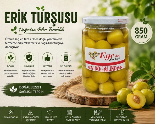 Yeşil Erik Turşusu 850 Gr ürün görseli 1