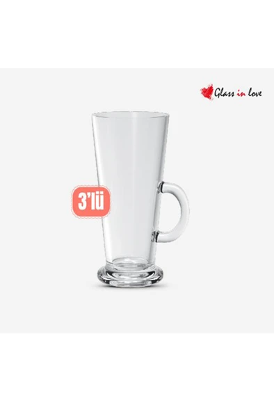 in Love 3'lü Cam Latte Bardağı 310 CC ürün görseli 1