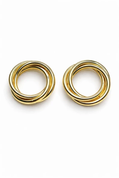 Kadın Çelik Gold Küpe / Günlük Kullanıma Uygun ürün görseli 1