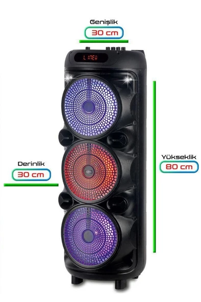 Bluetooth Özellikli Hoparlör 3x8" Karaoke Mikrofon Özellikli Profesyonel Speaker (KLN-70) ürün görseli 1