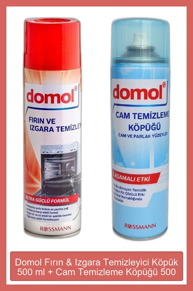 Fırın & Izgara Temizleyici Köpük 500 ml + Cam Temizleme Köpüğü Cam ve Parlak Yüzeyler 500 ml ürün görseli 1