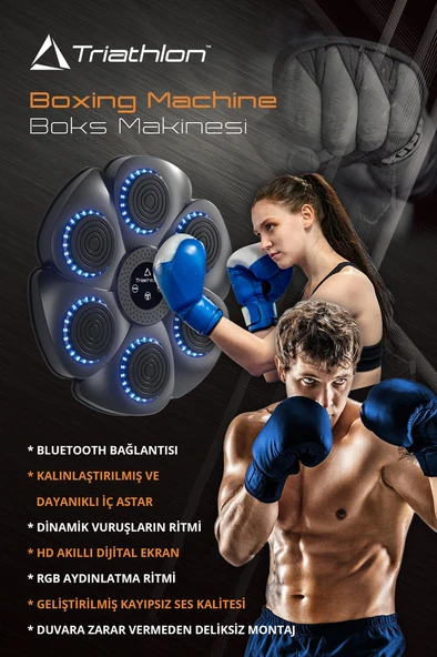 T-225 Refleks Geliştirici Akıllı Boks Eğitim Makinesi / Bluetooth / Rgb / Müzikli ürün görseli 1