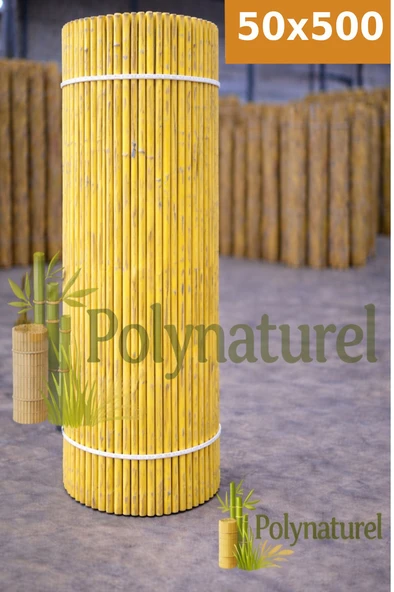 Doğal Kamış Bambu Çit 50x500 cm Bahçe Balkon Teras Gizlilik Perdesi Gölgelik Kamış Hasır Çit ürün görseli 1