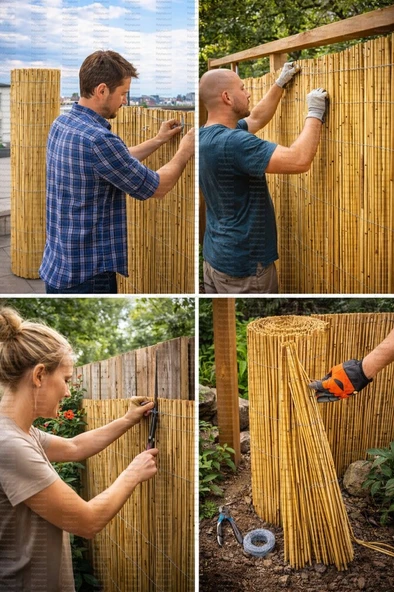 Kamış Çit Bambu Çit Hasır Doğal 2X5 Mertre - Resim 2