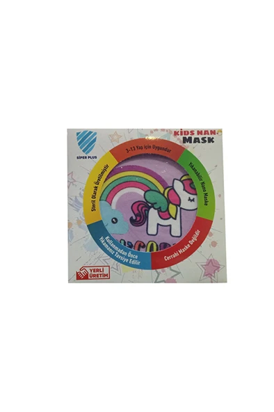 Çocuk Oyun Maskesi Unicorn Temalı Renkli Kostüm 3-13 Yaş ürün görseli 1