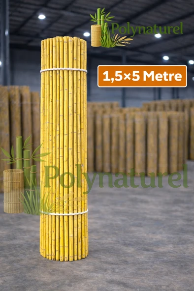 Kamış Çit Bambu Çit Hasır Doğal 1,50 X 5,00 Metre ürün görseli 1