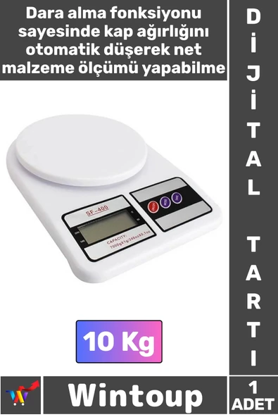 #Tartı Elektronik LCD Ekran 1 Gr Hassas Ölçüm Diyet Sporcu Mutfak Tartısı Şık Dijital Terazi 10 kg ürün görseli 1