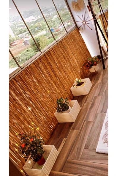 Kamış Hasır Çit Bambu Doğal 1m X 5m Dekoratif Ürün ürün görseli 1