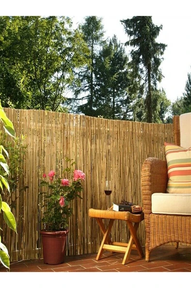 200x600 Dekoratif Doğal Bambu Kamış Hasır Bahçe Çiti- Gölgelik Hasır -balkon -tavan Dekorasyon ürün görseli 1