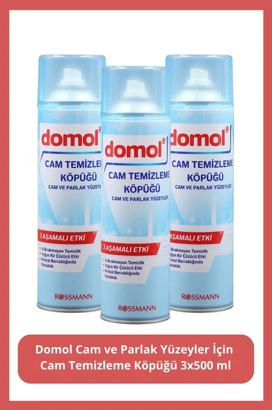 Cam Temizleme Köpüğü Cam ve Parlak Yüzeyler 500 ml (3 Adet) ürün görseli 1