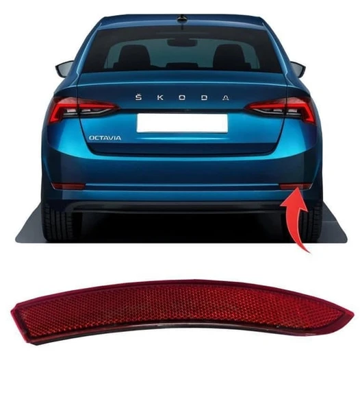 Skoda Octavia Sağ Arka Tampon Reflektörü 2021 Sonrası 5E7945106 ürün görseli 1