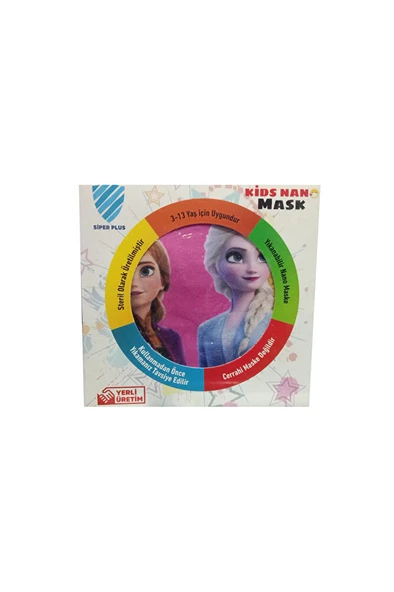 Çocuk Oyun Maskesi Frozen Elsa Anna Temalı Renkli Kostüm 3-13 Yaş ürün görseli 1