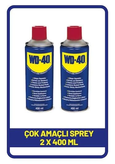 Wd40 Çok Amaçlı Yağlama Spreyi ve Pas Sökücü  400 ML (2 ADET) ürün görseli 1