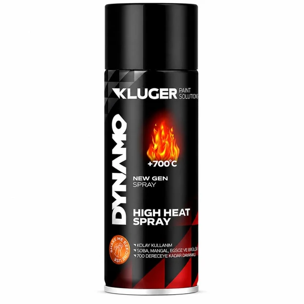 Kluger Dynamo 700 Derece Isıya Dayanıklı Sprey Boya Siyah 400 ml ürün görseli 1