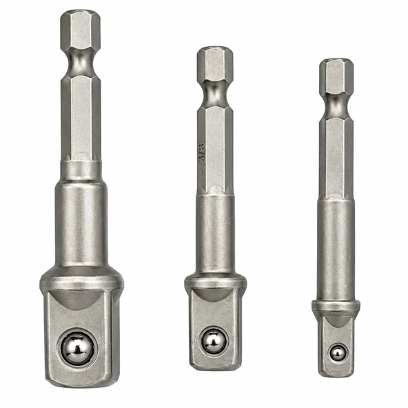 Hex Plus Lokma Adaptörü 3 Parça Set 1/4-3/8-1/2 MM ürün görseli 1