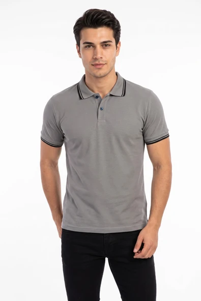 Erkek Gri Polo Yaka Tişört LDB BGL-ST04907 ürün görseli 1