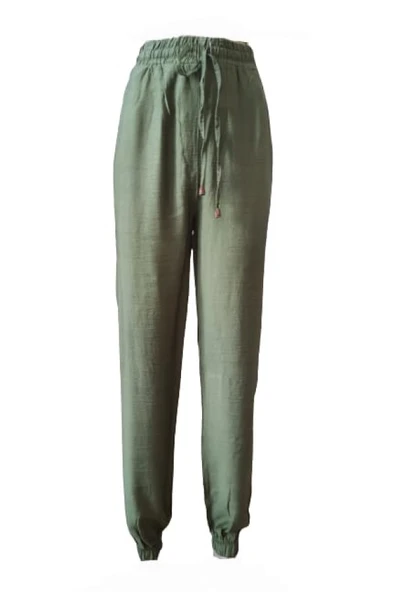 Oxp 0259 Kadın Hamur Keten Lastikli Pantolon ürün görseli 1
