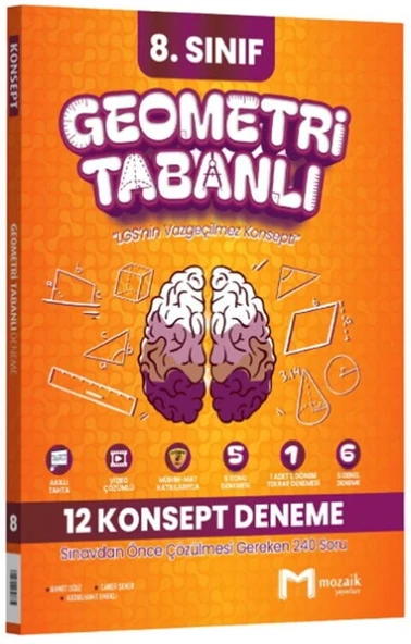 8. Sınıf LGS Geometri Tabanlı 12 Konsept Deneme Mozaik Yayınları ürün görseli 1