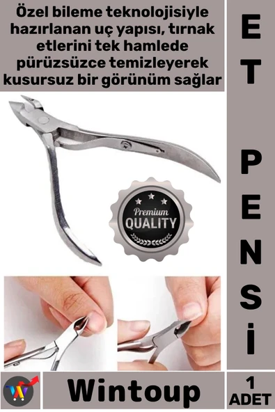 #TırnakPensi Profesyonel Keskin Uçlu Sağlam Uzun Ömürlü Paslanmaz Çelik Manikür Şık Tırnak Et Pensi ürün görseli 1