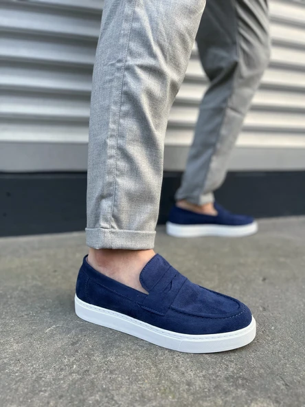 JY180 Estilo X Bağcıksız Süet Erkek Günlük Spor Klasik Ayakkabı SBT - Lacivert ürün görseli 1
