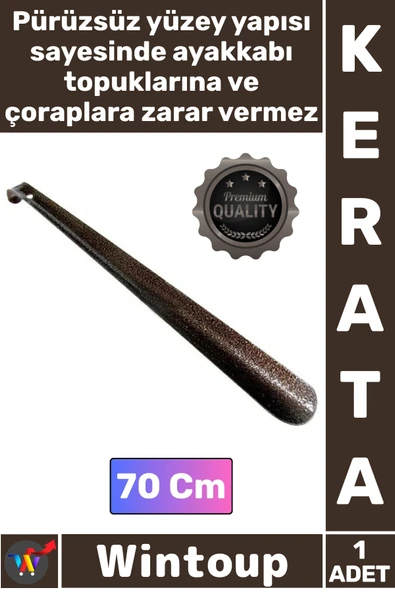 #Kerata Sağlam Kalın Demir Dayanıklı Ergonomik Uzun Ayakkabı Çekeceği Kerata Metal Çekecek 70 Cm ürün görseli 1