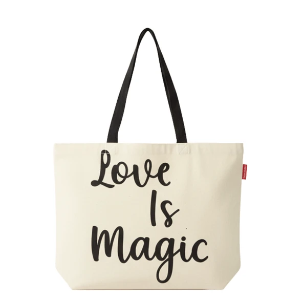 Baghashtag Love İs Magic Baskılı Kanvas Bez Çanta ürün görseli 1