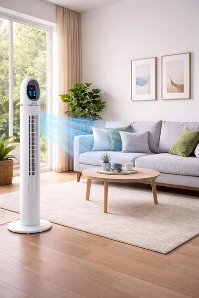 Auhma ACFN06 Kule Tipi Vantilatör 45W Uzaktan Kumandalı Sessiz Vantilatör Dokunmatik LED Ekranlı 3 Modlu ürün görseli 1