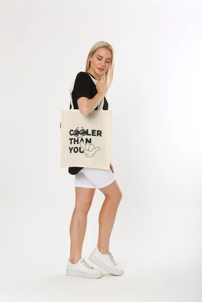 Baghashtag Cooler Than You Baskılı Bez Çanta - Resim 5