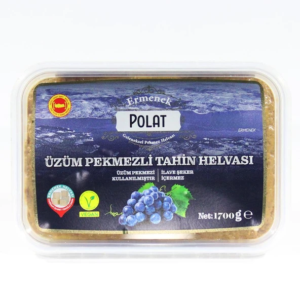 Üzüm Pekmezli Tahin Helvası 1700g (glutensiz, vegan, şeker ilavesiz) ürün görseli 1