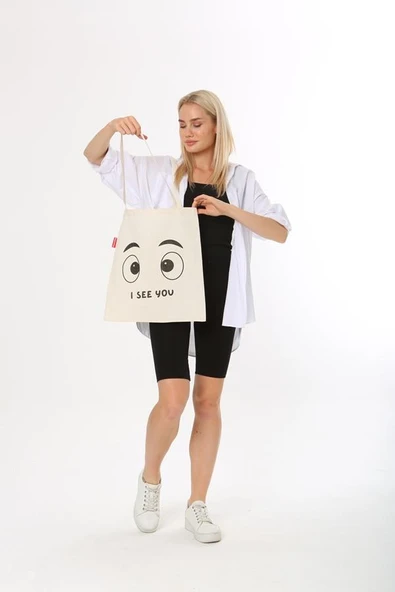 Baghashtag I See You Baskılı Bez Çanta - Resim 2
