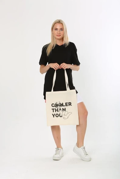 Baghashtag Cooler Than You Baskılı Bez Çanta - Resim 3