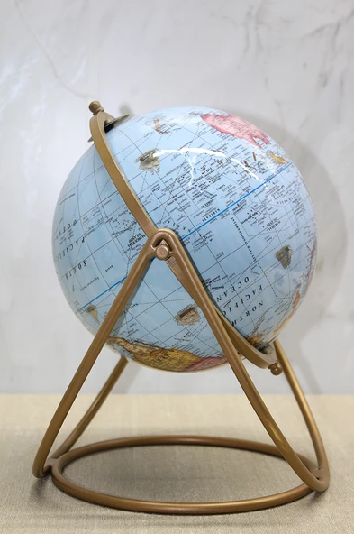 Dekoratif Metal Standlı Dünya Küre - Model 2 ürün görseli 1