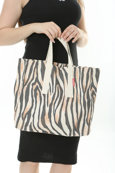 Baghashtag Leopra Baskılı Gabardin Bez Çanta - Resim 5