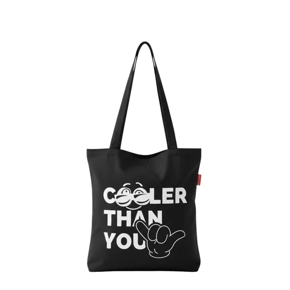 Baghashtag Siyah Bez Çanta Cooler Than You Baskılı ürün görseli 1
