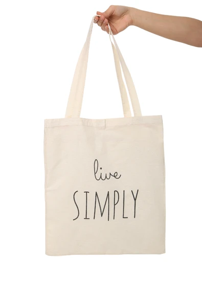 Baghashtag Bez Çanta Live Simply Baskılı - Resim 4