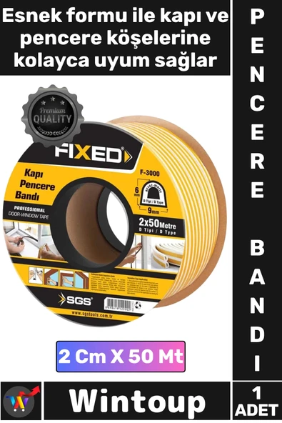 #Bant İzolasyon Fitili Yalıtım Süngeri Yapışkanlı Şık Beyaz Renk Kapı Pencere Bandı 2 Cm X 50 Metre ürün görseli 1