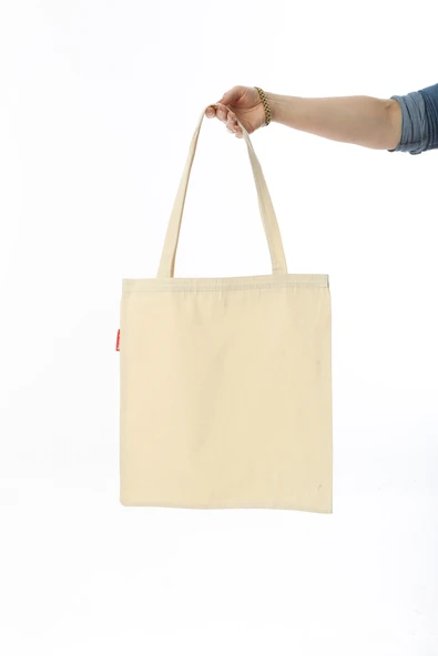 Baghashtag Baskısız Gabardin Bez Çanta - Resim 3
