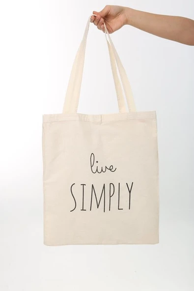 Baghashtag Bez Çanta Live Simply Baskılı - Resim 2