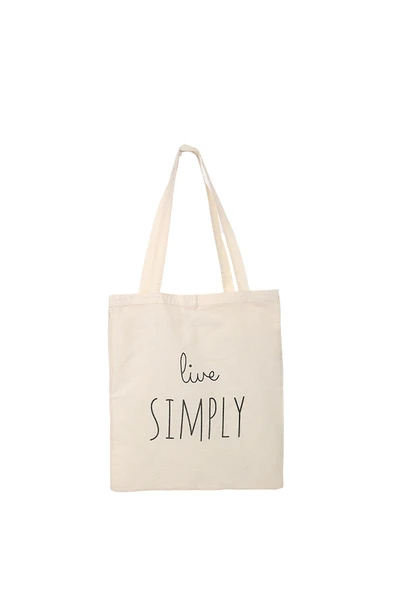Baghashtag Bez Çanta Live Simply Baskılı - Resim 5