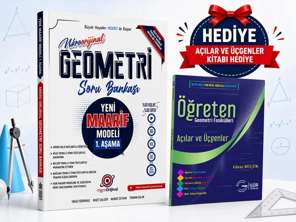 MİKROORİJİNAL 2028 MAARİF 1.AŞAMA TYT GEOMETRİ SORU BANKASI -GÜR AÇILAR ÜÇGENLER HEDİYELİ!! ürün görseli 1