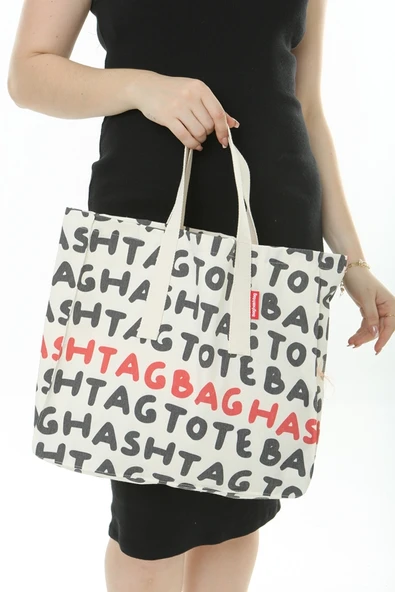 Baghashtag Totebaghashtag Baskılı Bez Çanta - Resim 5