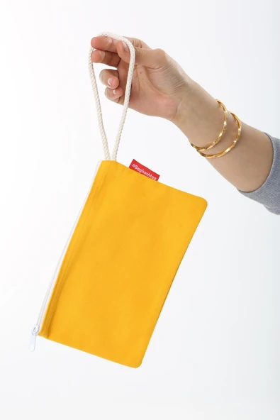 Baghashtag Sarı Clutch Bez Çanta - Resim 2