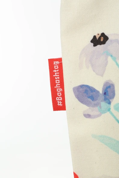 Baghashtag Çiçekler Baskılı Bez Çanta - Resim 5