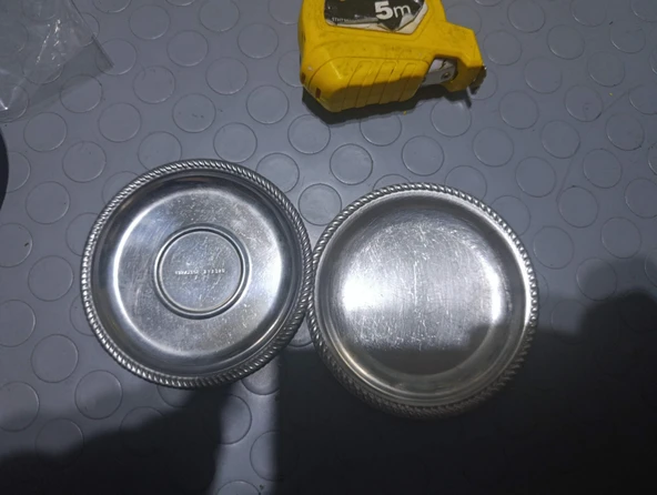 Çay tabağı metal ikinci el 2 adet ürün görseli 1