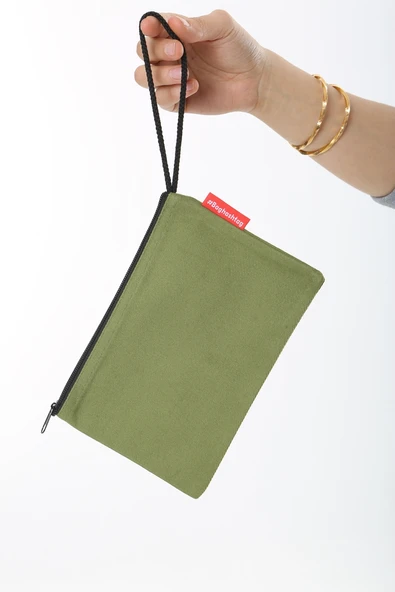 Baghashtag Yeşil Clutch Bez Çanta - Resim 3