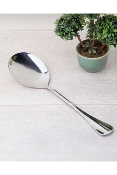 Lüx Paslanmaz Çelik Servis Kaşığı Orta Boy 21 Cm ürün görseli 1