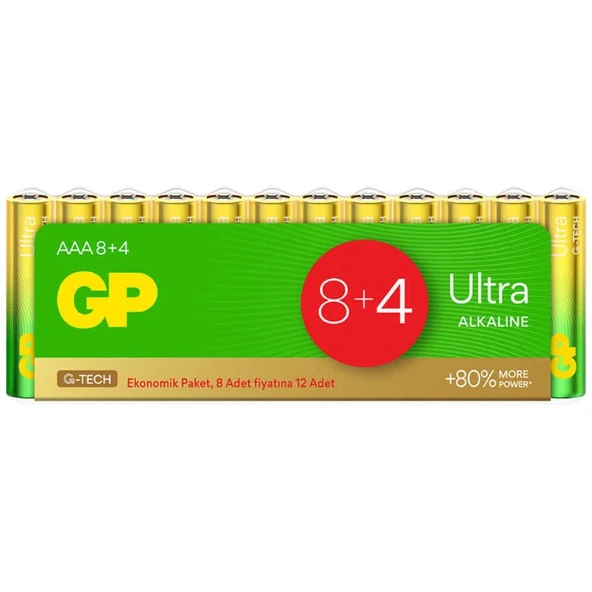 Gp Ultra Alkalin Aaa İnce Kalem Pil 12'li Paket ürün görseli 1