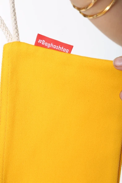 Baghashtag Sarı Clutch Bez Çanta - Resim 5
